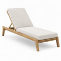 Lettino Prendisole in Teak con Cuscino Beige