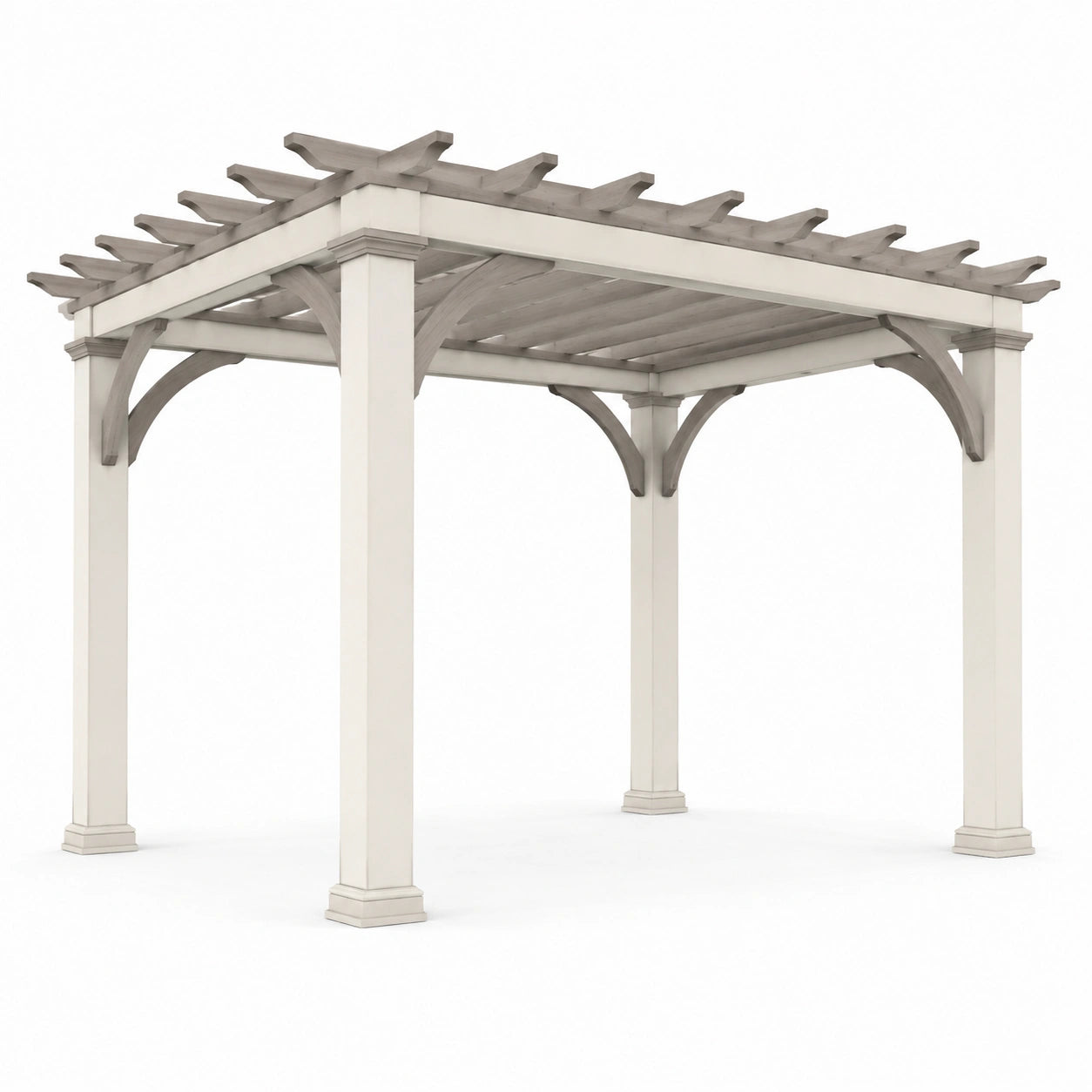 Pergolato in legno 300x300 cm beige e grigio