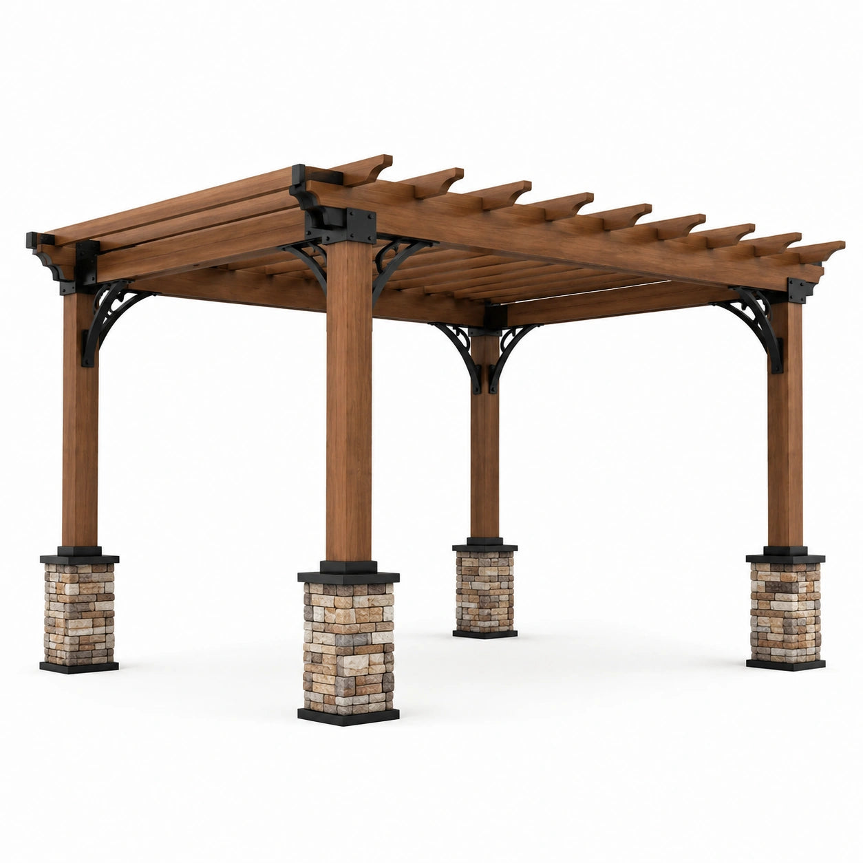 Pergolato da Esterno in Legno e Pietra