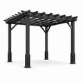 Pergola da Giardino in Metallo Nero 3x3 m